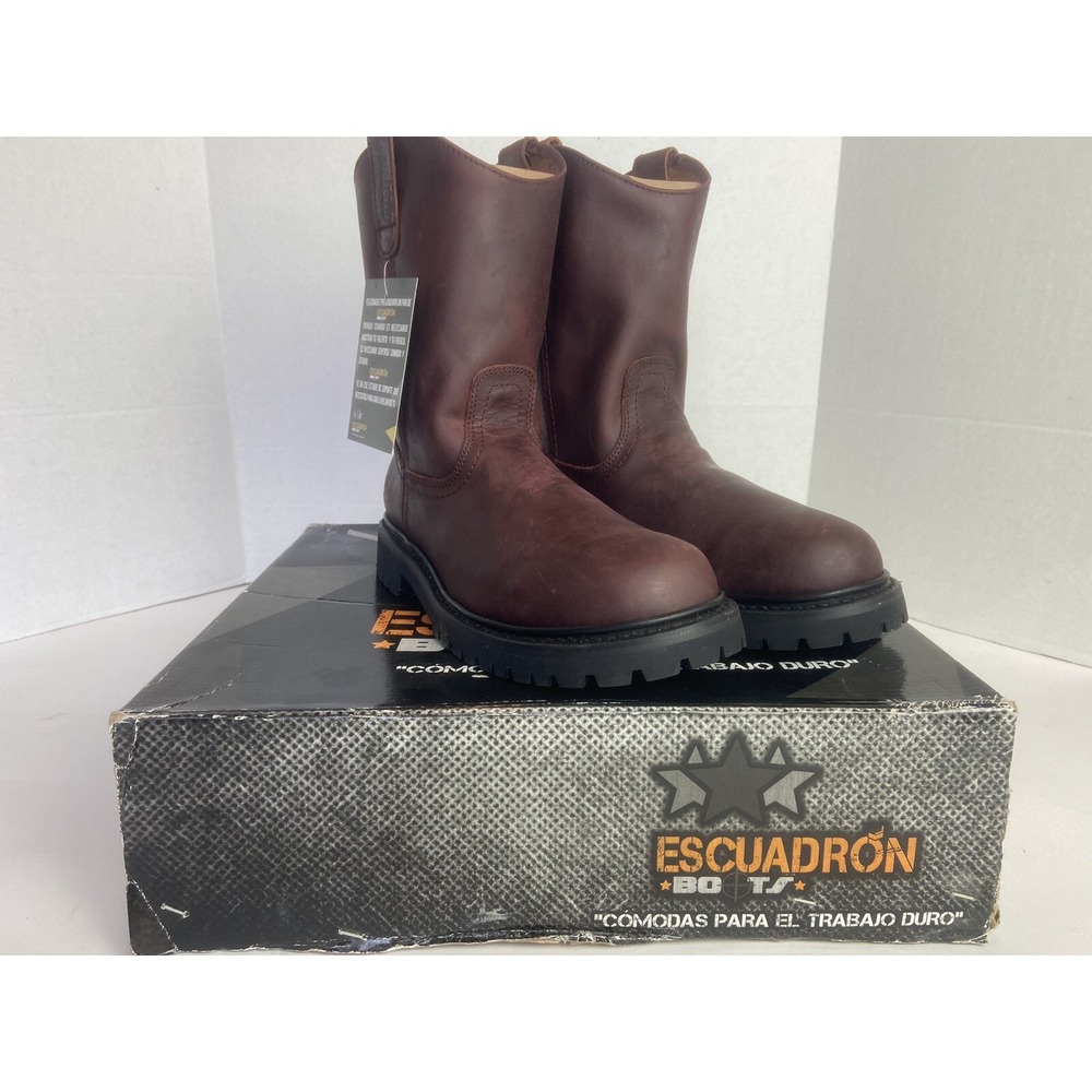 Men's Work Boot Genuine Leather  Round Toe‎ Size 6.5 Tractor Sole